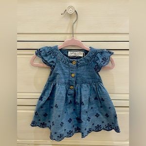 NEW WITH TAGS Mayoral Denim Dress. 0-3 Months